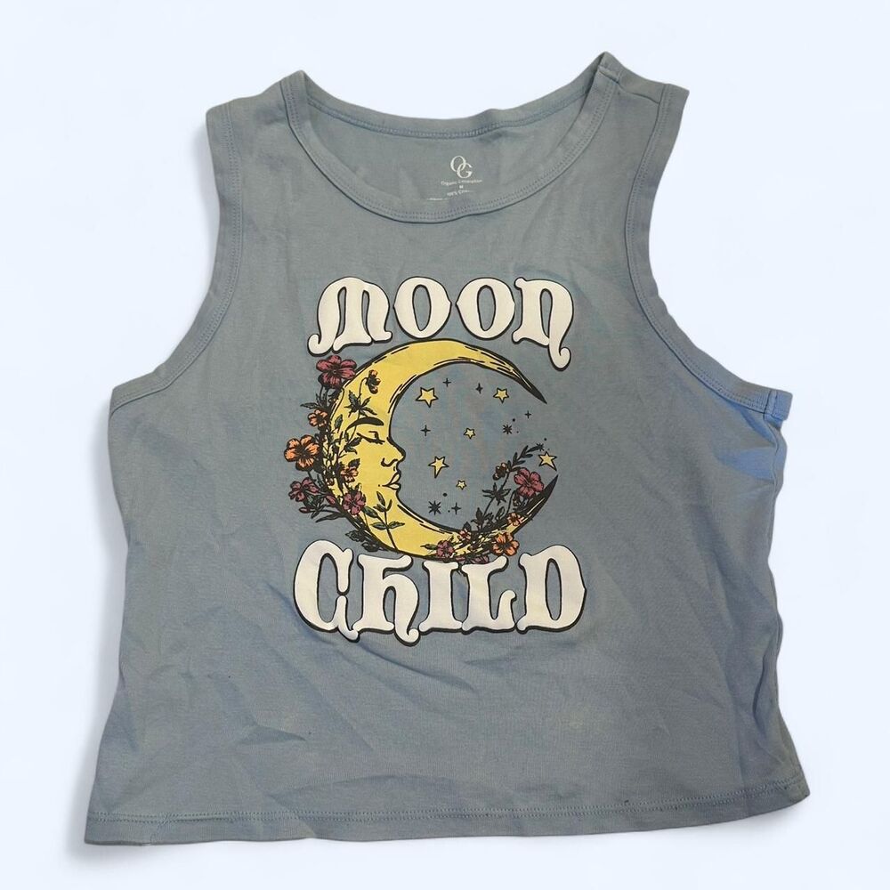 moon child womens Blue Crop-top
